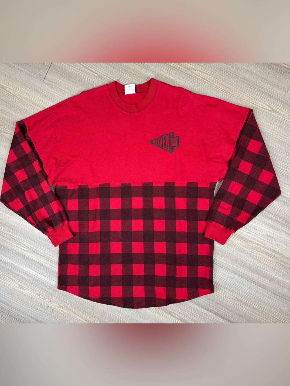 Spirit Jersey Red and Black Buffalo Plaid Long Sleeve Shirt Made in USA